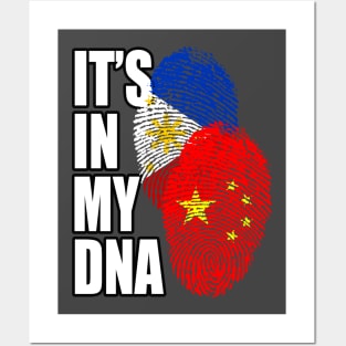 Filipino And Chinese Mix Heritage DNA Flag Posters and Art